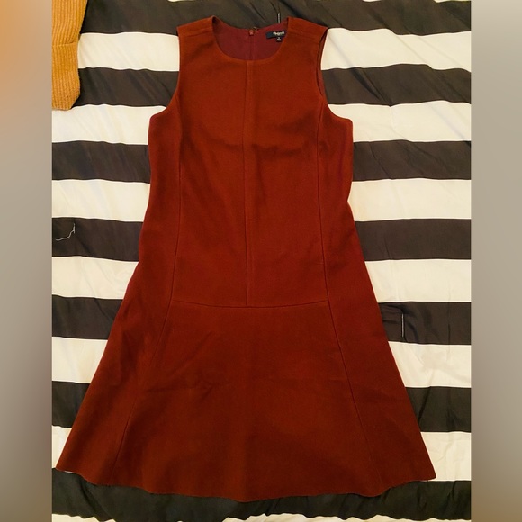 MadeWell MIDI Wool Blend Maroon Sleeveless Dress - Picture 4 of 5